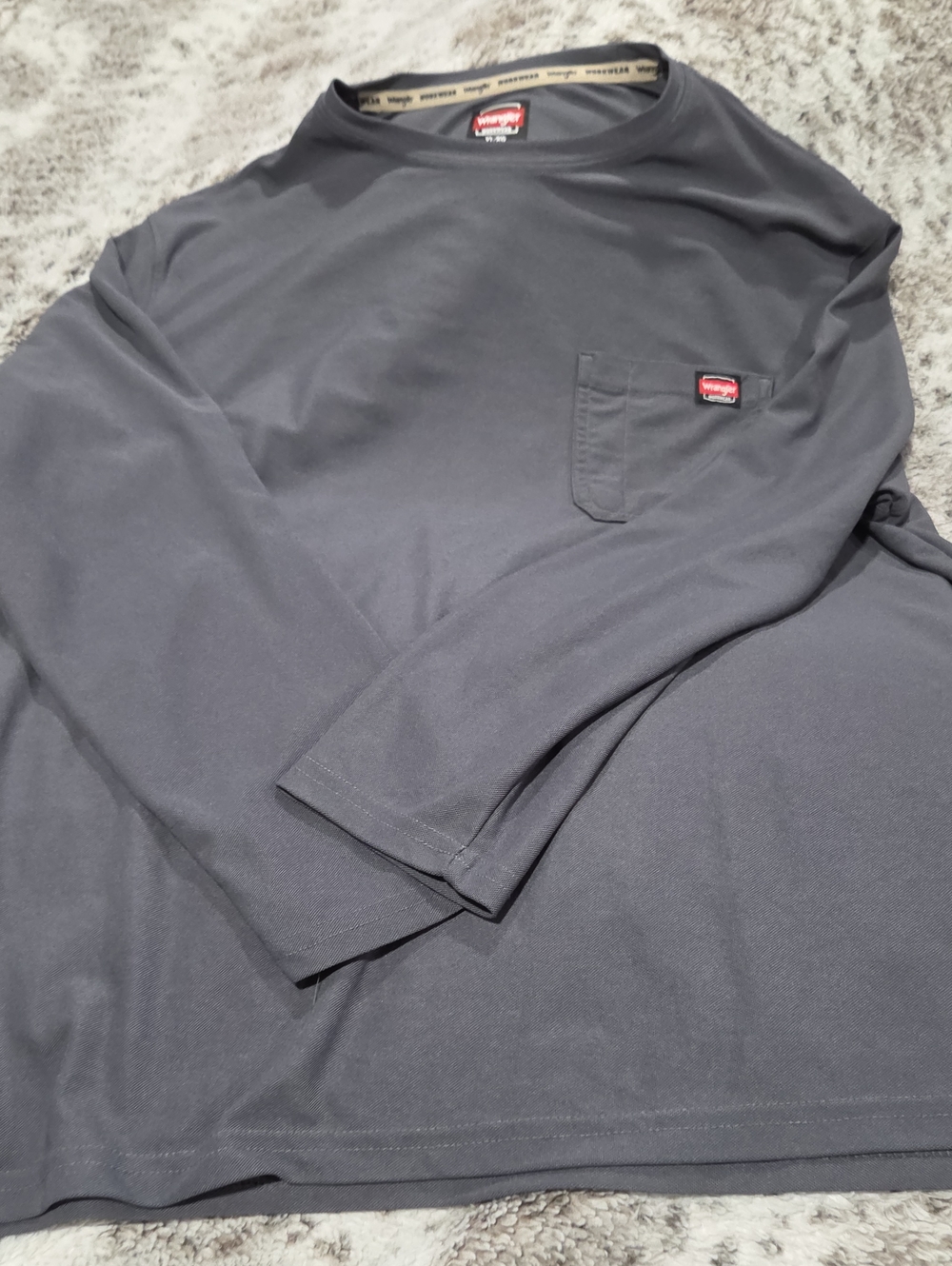Wrangler Long Sleeve Pocket Tee - Charcoal Gray